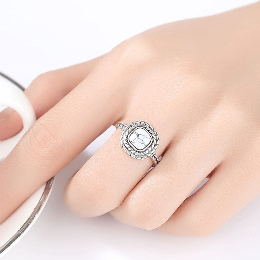 Offener Verstellbarer Fingerring-Kreativer handgeschnitzter Full-of-Blätter-Kreis Daumenring, Palast 5-6mm türkisfarbener Gelenkring, Schmuckgeschenk für sie