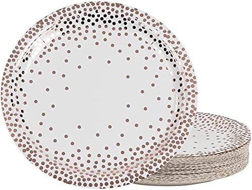 Juvale Rose Gold Party Supplies, 9 Inch Paper Plates (9 In, 48-Pack)