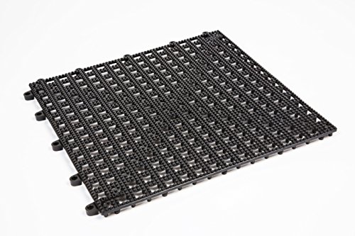 Dri-Dek Pickup Truck Bed & Service Work Truck Compartment Liner - 1'x1' Interlocking Mats (6-Pack, Black)