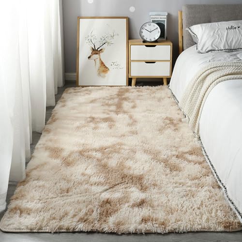 Tapis de salon à poils longs d'une douceur exceptionnelle beige shaggy 185x345