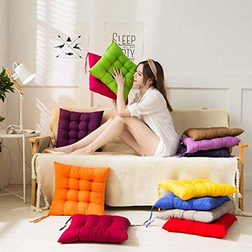 Chair Pads Seat Cushion With Ties,Outdoor Indoor Soft Thicken Comfy Seat Pads Cushion Pillow,Dining Room Kitchen Chair Cushions For Home Office Car Patio Furniture Garden Decoration (U/Yellow-C) #TOP1