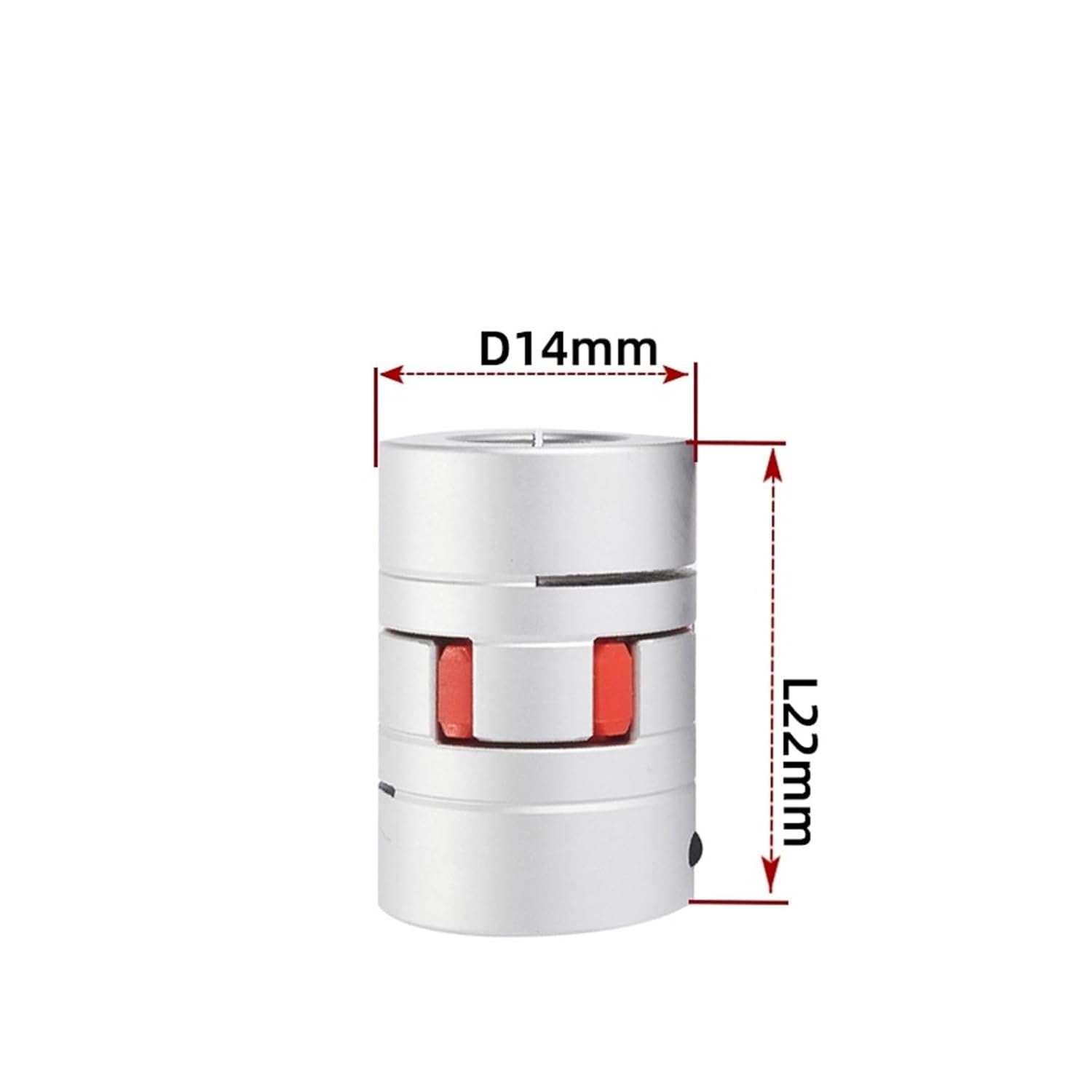 Flexible Motor Star Plum Coupling D14 L22, Elastic Shaft Coupling Inner Hole 3/4/5/6/6.35/7/8mm, Aluminum Standard(3x6mm)
