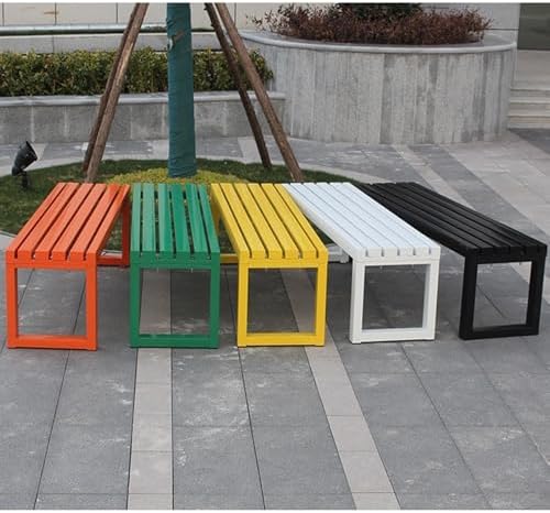 Weatherproof Modern Metal Outdoor Bench for 2, Backless Design Perfect for Garden, Balcony, Porch, Park & Lawn - Stylish Seating Solution