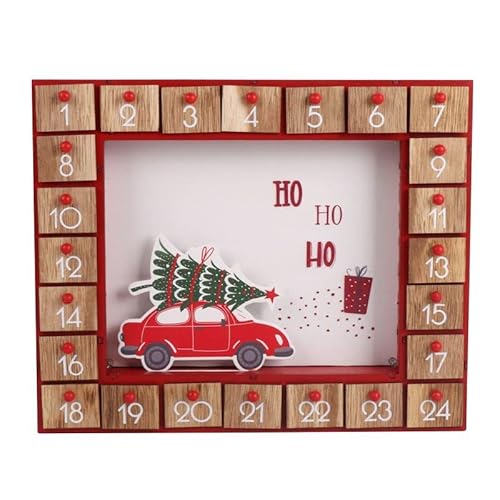 ROCKING GIFTS Calendrier de l'Avent Personnalisable Décoratif Tiroirs en Bois à Remplir Décoration de Noël 30 cm Cover