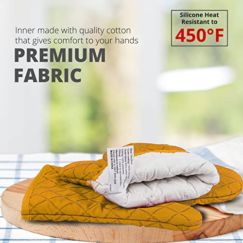 Oven Gloves Heat Resistant Double Sided Non Slip Silicone Oven Mitts for Grilling Cooking Baking Barbecue, Silicone 1 Pair - Image 4