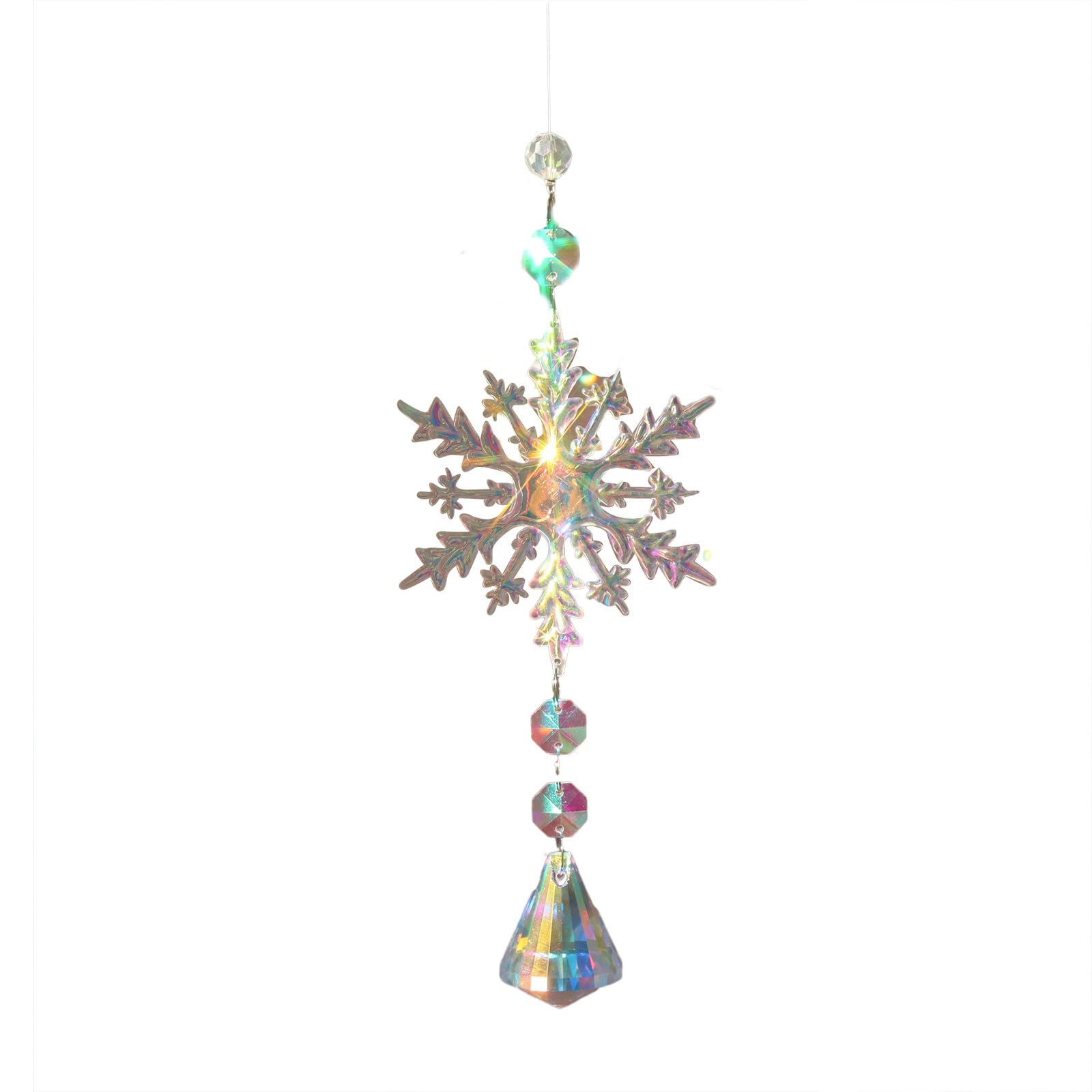 Snowflake Crystal Suncatchers with Sparkling Feng Shui Colorful Prisms Enchanting Photo Props Suncatchers