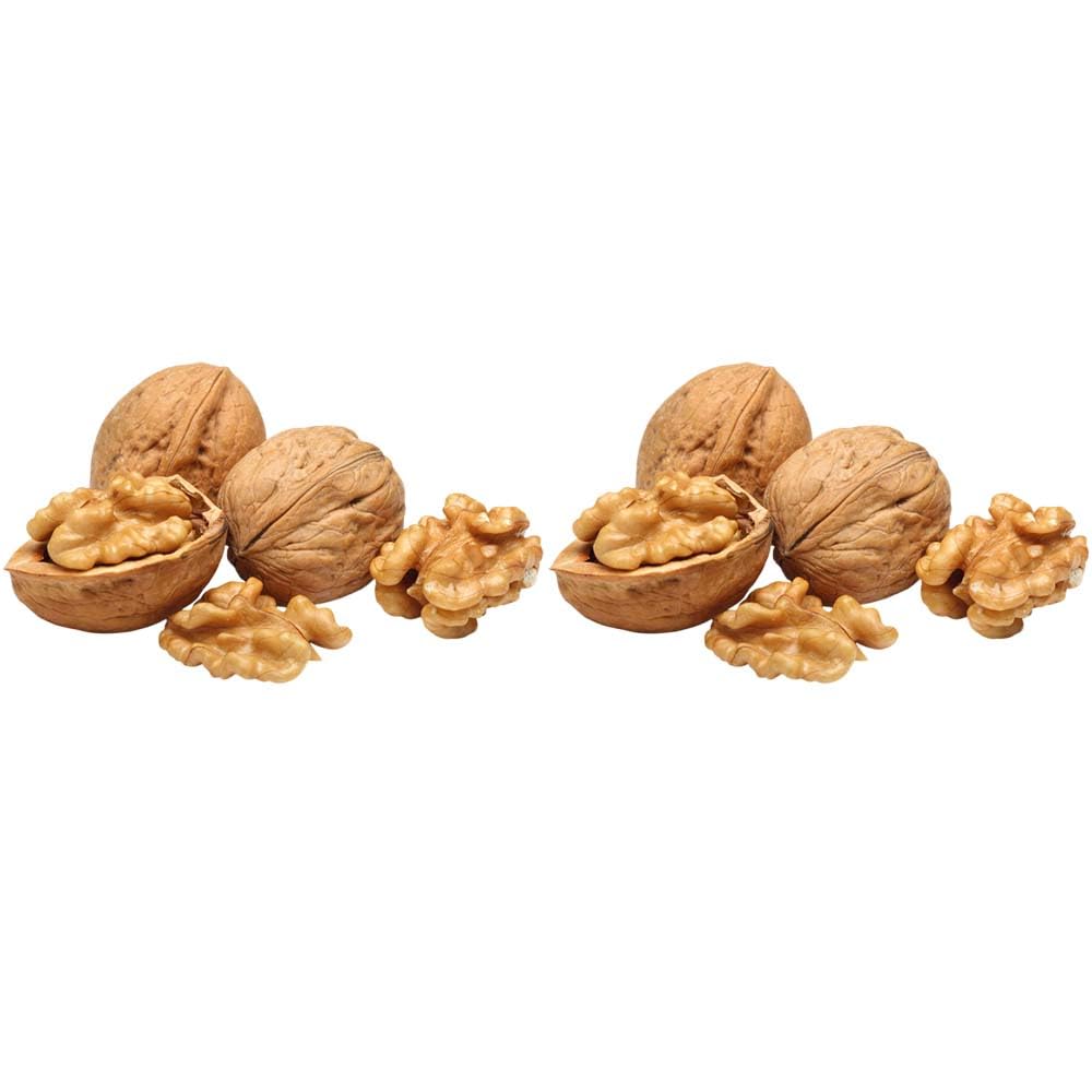 Kashmir Exotics Kashmiri Walnuts with Shell 400g | Soft Shell Akhrot | Naturally Rich in Omega-3 & Protein | Fresh & Crunchy - Pack of 2