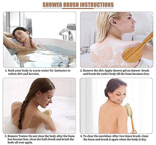 Dry Brushing Set, Biluer 2PCS Body Brush Back Scrubber And 1PCS Bath Brush Exfoliating Brush for Treatment & Verbetert… - Image 6