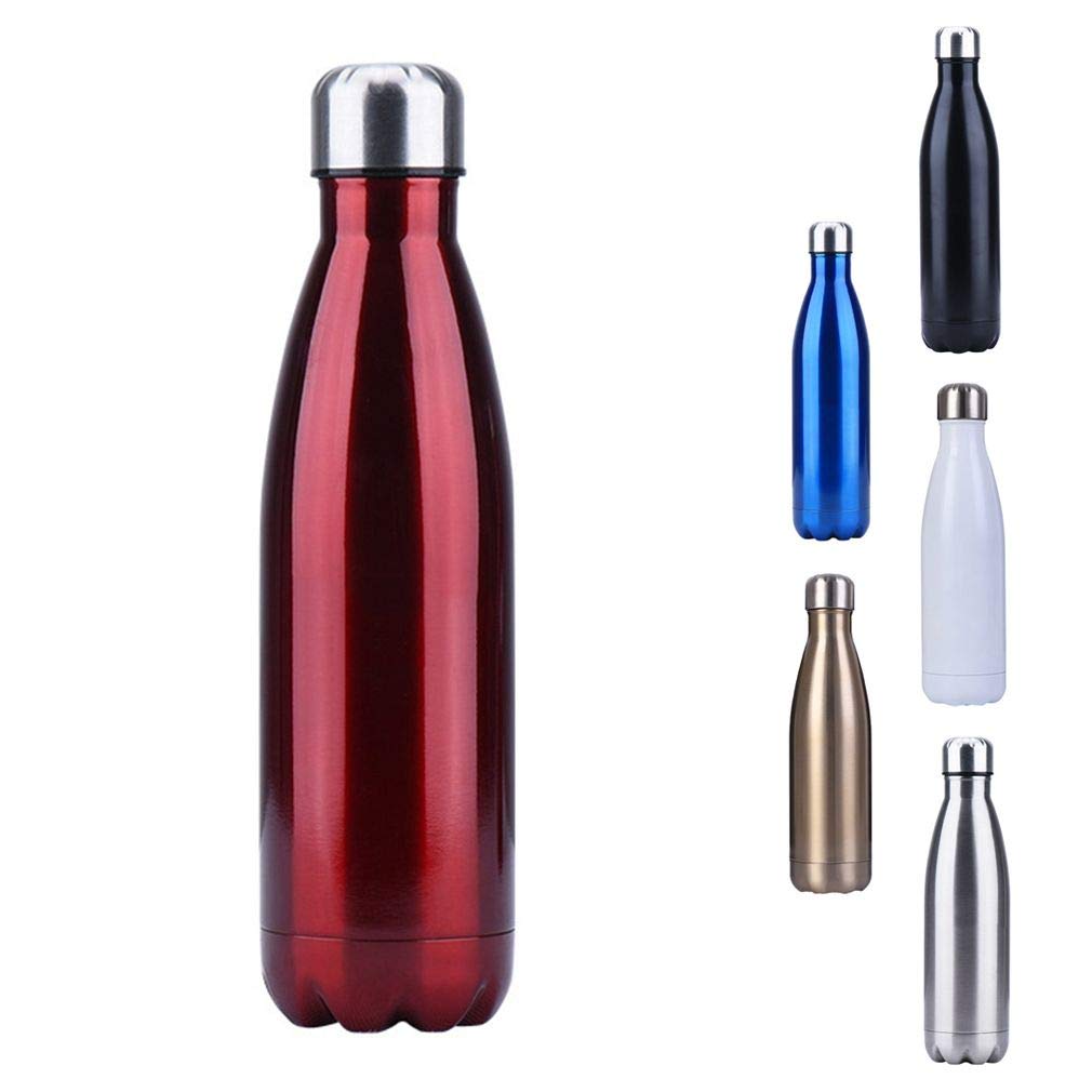 Bouteille d'eau isotherme inox rouge 500ml idéale pour le sport et bureau