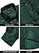 DiBanGu Mens Silk Paisley Dress Shirts,Long Sleeve Button Down Shirt Casual Regular Fit Shirt for Men Wedding Party, Emerald Green, X-Large