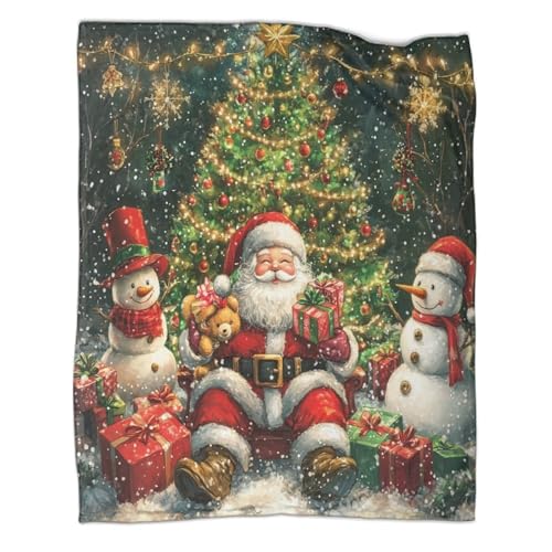 Couverture Noël 3D moelleuse microfibre jeté de canapé 150x200