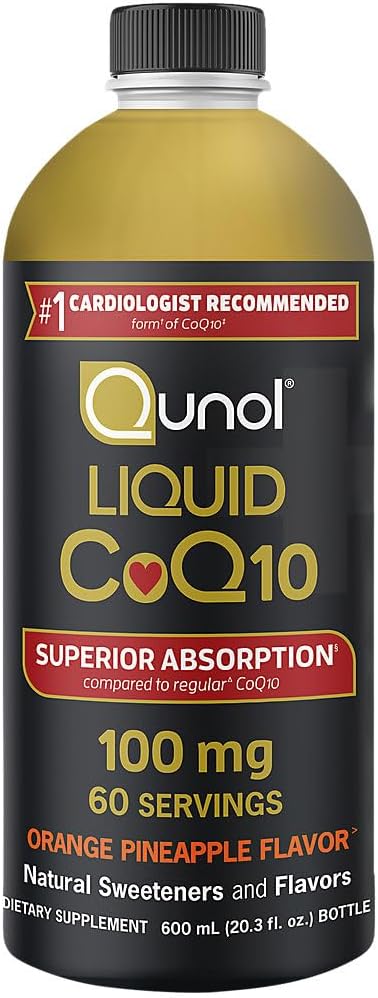 Liquid CoQ10 100mg, Superior Absorption Natural Supplement Form of Coenzyme Q10, Antioxidant for Heart Health, Orange Pineapple Flavored, 60 Servings, 20.3 oz Bottle