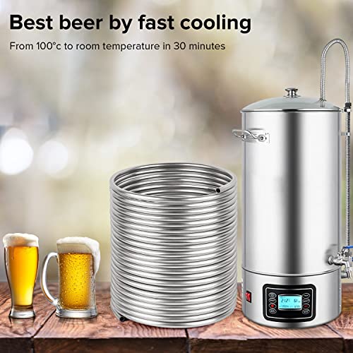 Gepphill Stainless Steel Tubing Coil, 3/8 Inch X 50Ft 304 Stainless Steel Tubing, Diy Immerson Tubing Chiller, Ice Bath Water Chiller, Beer Brewing Tubing Coil thumb #4