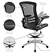 Modway Attainment Vinyl Drafting Chair - Drafting Stool With Flip-Up Arm in Black