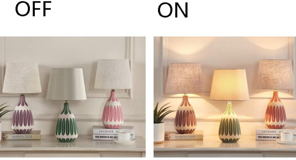 LNNSNE Minimalist Nordic Ceramic Lamp Green & Beige, Compact Size, Soft Light