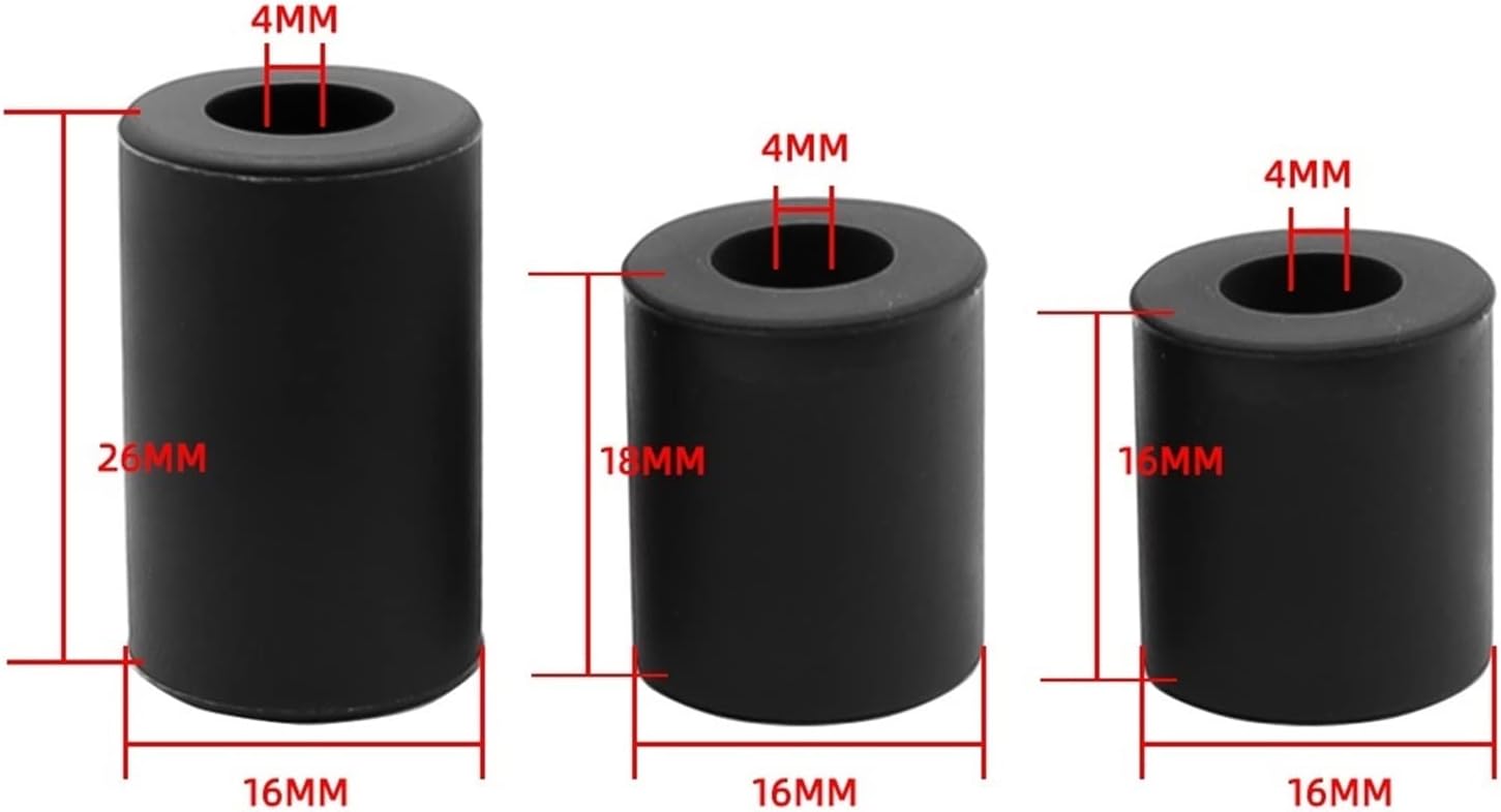 MORREZ High Temperature Silicone Solid Spacer Hot Bed Leveling Column Compatible with CR-10 CR10S Ender-3 PRO Prusa I3 3D Printer Parts (Color : M3 18MM Black)