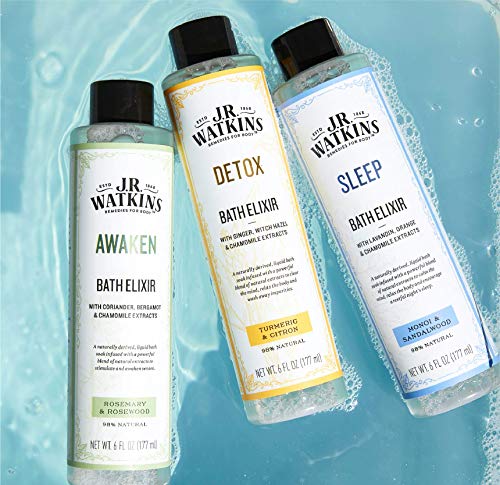 J.r. Watkins Detox Bath Elixir, Liquid Bath Soak Turmeric & Citron With Detoxifying Natural Extracts, No Salt, No Residue, 6 Oz #TOP4