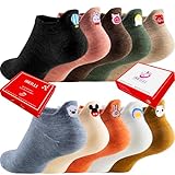 IBEILLI Women Cute Socks 10 Pairs Cotton Kawaii Embroidered Funny Low Cut Socks for Women Girls Ankle Socks (10 Colors 20 Cartoons with Gift Box)