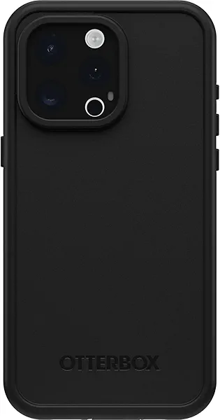 OtterBox iPhone 15 Pro MAX (Only) FRĒ Series Waterproof Case with MagSafe (Designed by LifeProof) - Black, Waterproof, 60% Recycled Plastic, Sleek and Stylish