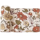 LifeTree Couvertures d’emmaillotage pour Bébé, Douce Ultra Couverture de Mousseline, Lange 120x120 cm Cadeau Parfait pour Bébé Fille et Garçons, Fleurs de Jardin