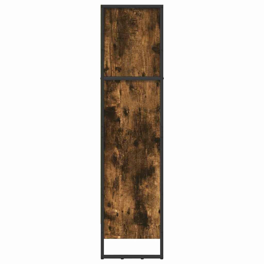 Regał na książki, kolor dymny, 80 x 30 x 155 cm, materiał drewnopochodny, przemysłowy regał stojący z 5 półkami, do salonu, biura, sypialni