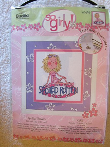 Kit de point de croix So Girly. Spoiled Rotten 14,6 x 16,5 cm pour broderie