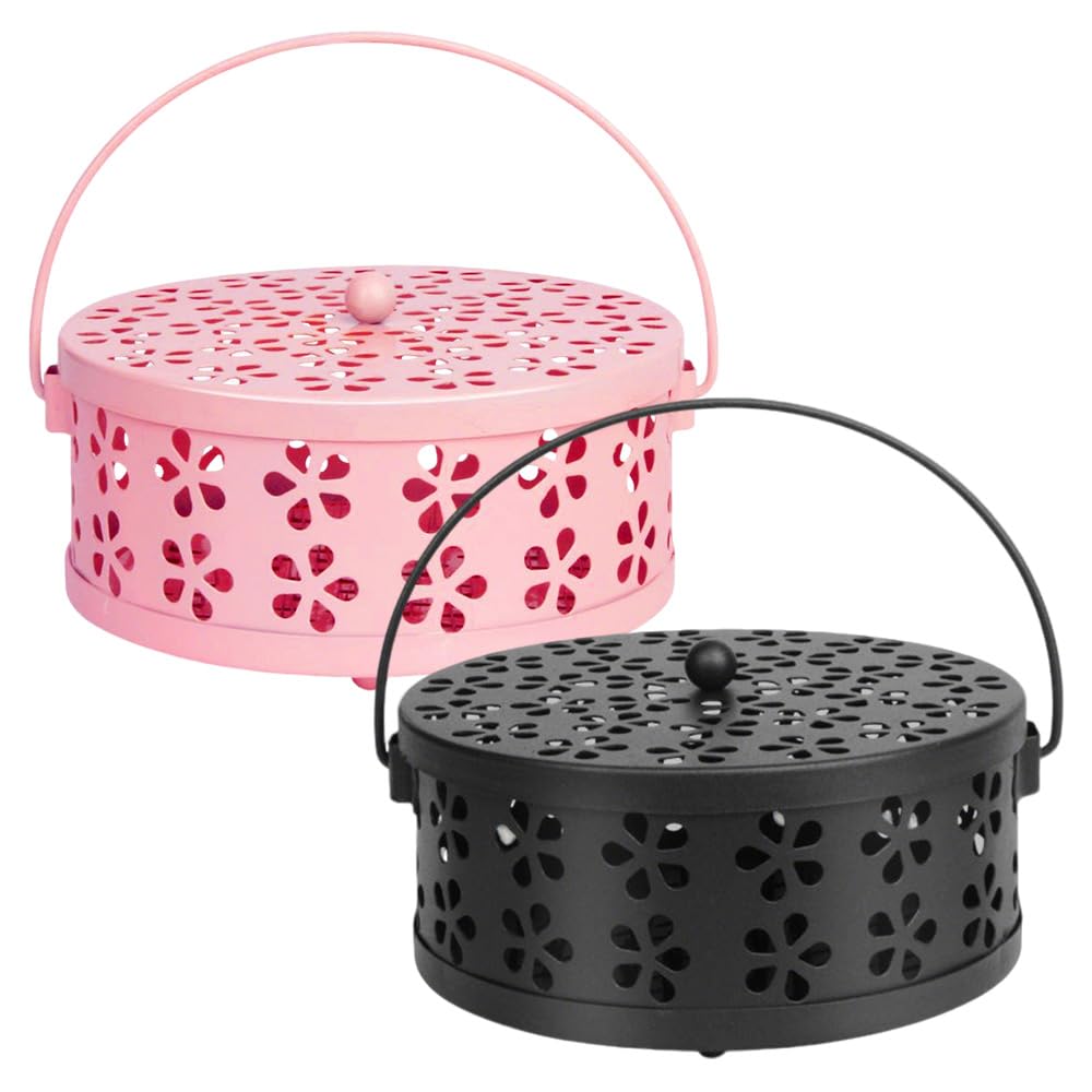 2 Piezas contenedor portátil en Espiral,Soporte Bobina Mosquitos,Quemador de Incienso Portátil,para casa, Oficina, jardín, Piscina, Camping, Estudio de Yoga, Hotel, Biblioteca