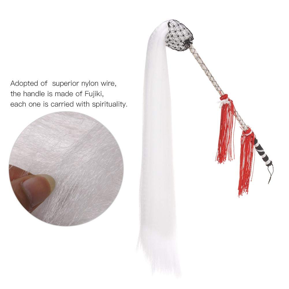 VGEBY Horsetail Whisk, Taichi Fuchen Duster Fly Horsetail Whisk Stick Wooden Handle Horse Tail for Chinese Taoist Buddhist Martial Arts Stage Plays Martial Arts - Image 4