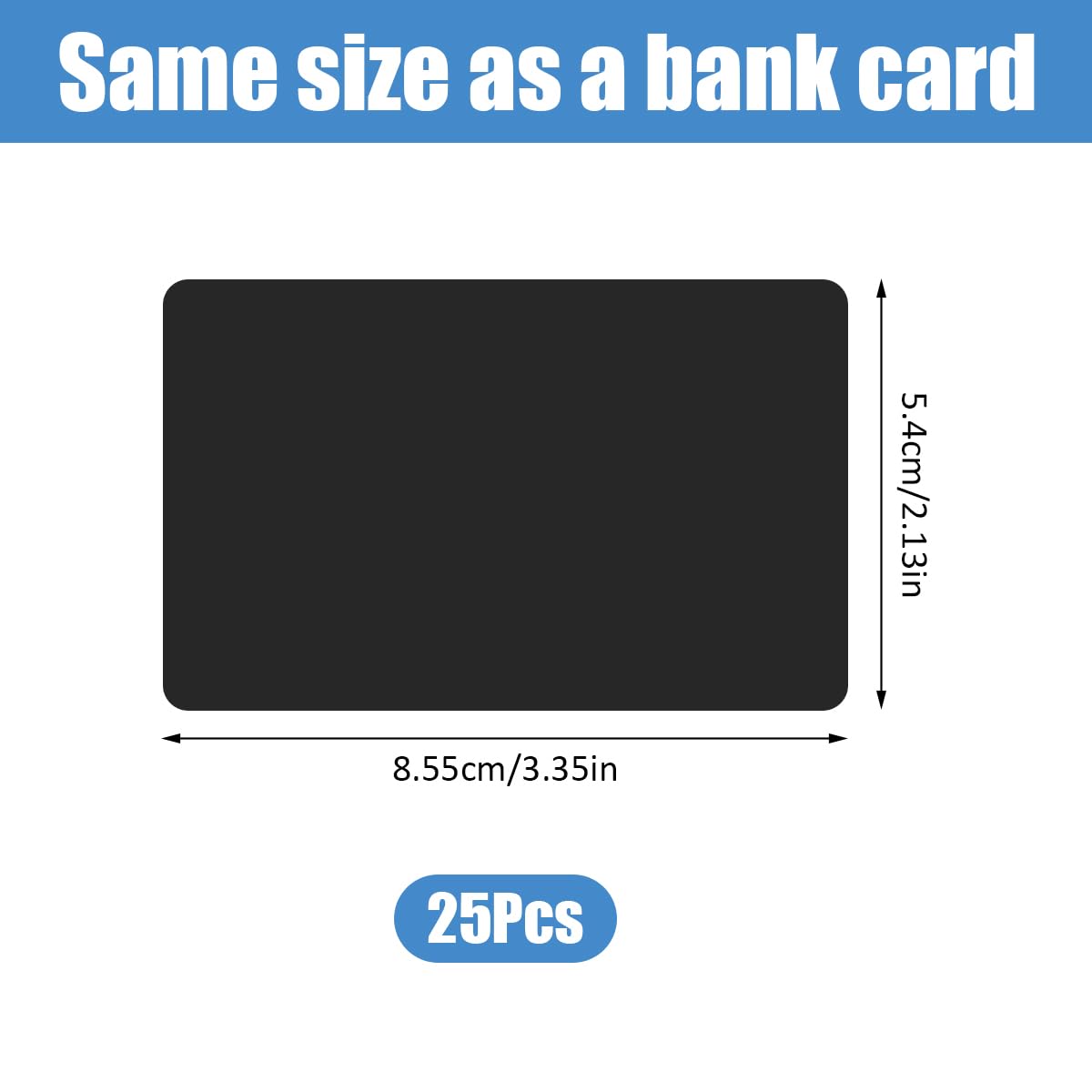 25 Stück NFC Karten Schwarz, Wiederbeschreibbar NFC Cards NTAG215, 504 Byte Speicher Programmierbar Chip Tag, Blanko Digitale Visitenkarte, Visitenkartenchip für Allen NFC Fähigen Mobilgeräten