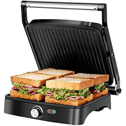 Kontaktgrill/Sandwichmaker/Panini Grill 3 in 1, Antihaftbeschichtete Platten Cover