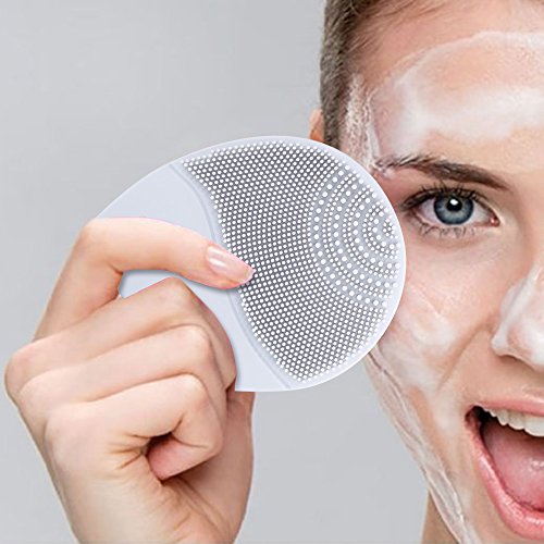 Facial Cleaning Brush, Waterproof Brush With Deep Cleansing System, Gentle Skin Care Face Brush for All Skin, Blackhead, Makeup, Exfoliate and Acne Remove (Gold)