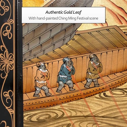 Red Lantern Artisan Crafted Gold Lacquer Wall Screen - Ching Ming by Red Lantern - Image 7