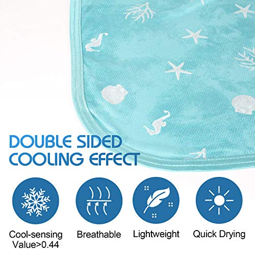 Cooling Blanket With Double Sided Cold Effect, King Size Lightweight Breathable Summer Oversize Coastal Theme Blankets For Bed, Transfer Heat To Keep Body Cool For Hot Sleepers Night Sweats, 108“X90” #TOP1