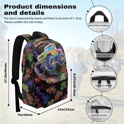 Cartoon Buggy Backpack for School with Lunchbox Pencil Pouch 3 in 1 Kids Bookbag Set Boys Book Bags with Lunch Box Pencil Case Travel Backpack3
