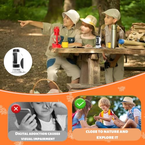 Portable Pocket Microscopefor Kids | Handheld Kids Microscope | Microscope for Kids-50X-300XMagnification | Toys Gifts | Portable Edu Gift | Interactive Learning | Ages 3+,Dark Green - image 4