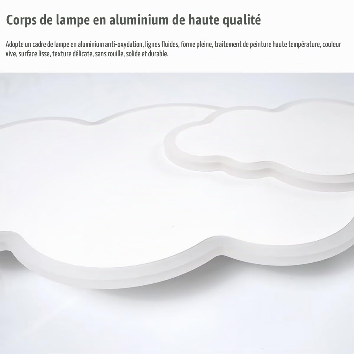 Plafonnier LED 3D nuage 50 cm avec 2 nuages, lustre pour chambre d'enfant, salon, chambre de garçon ou de fille, 3 éclairages, 36 W