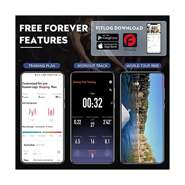 RW8 Plus Foldable Wood Water Rowing Machine with APP, Rowing Machine Water Resistance for Home Use with LCD Monitor, Wood Indoor Rower, Soft Seat