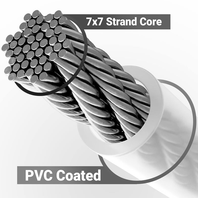 Image of M Art Gym Machine Cable Wire PVC Coated Transperent, 6mm-Pack of 10 Metar