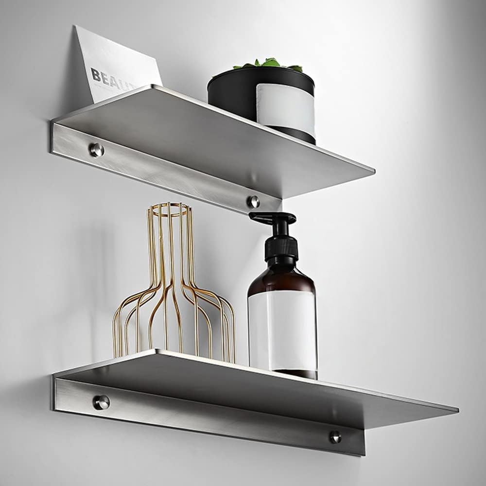 Duschablage Ohne Bohren SUS304 Edelstahl Badablage Gebürstet Selbstklebende für Badezimmer Schlafzimmer Küche Dusche Wandregal Wandmontage,Länge 30/40cm