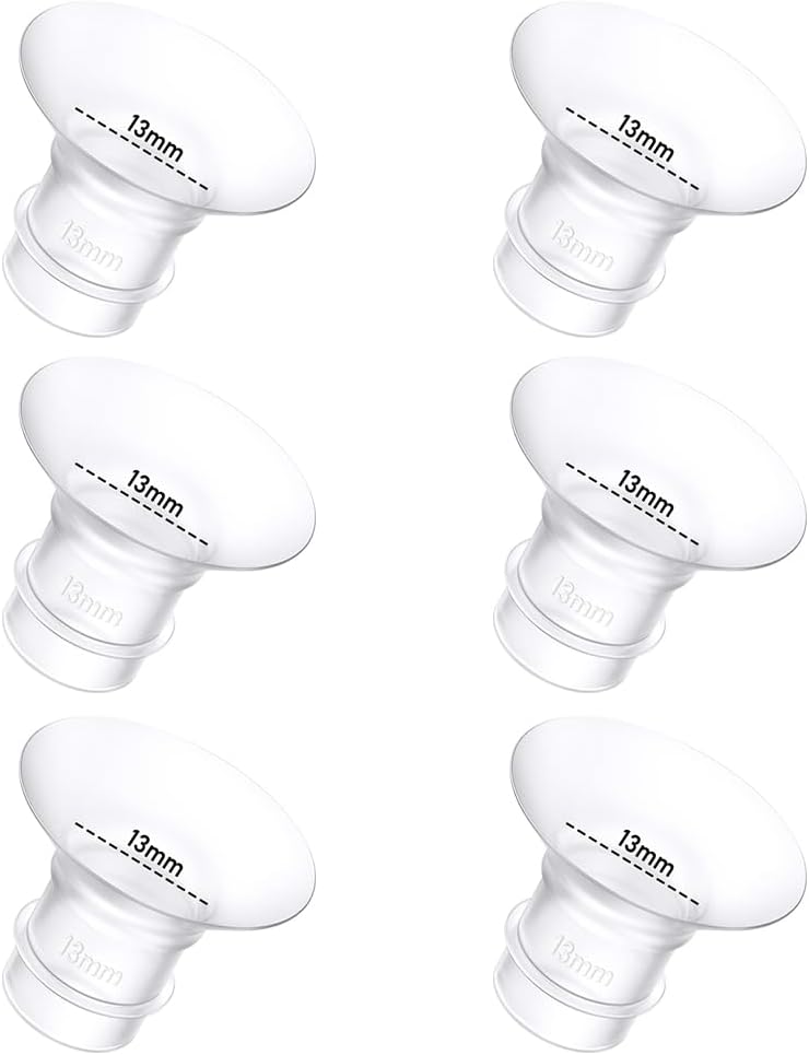 6Pcs Breast Pump Flange Insert 13mm Compatible with Momcozy/Spectra/Medela/eufy/Elvie/Lansinoh/Paruu P10 Breast Pump, Fit for Momcozy M5/M9/M6/V2 Pro/V2 pro/S12 Pro/eufy E10 S1 S1 Pro, 24mm Flange 6pcs-13mm