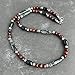 Mami's Gem Studio Mens Tribal Style Necklace, Beaded with Carved Bone, Black Onyx, and Gemstone - Handcrafted in USA (Red Tiger Eye, 18 inches)