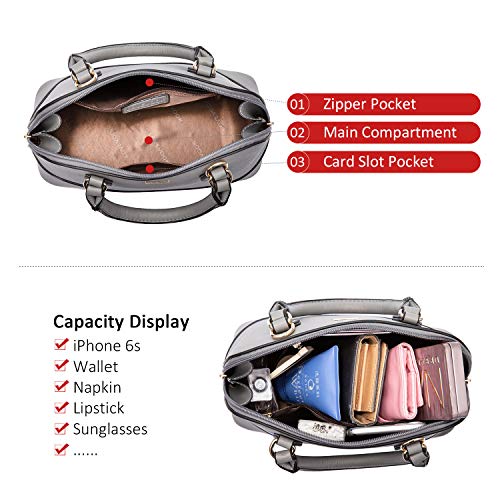 Image of LOVEVOOK Purse for Women Crossbody Bags Classic Double Zip Top Handle Dome Satchel Bag