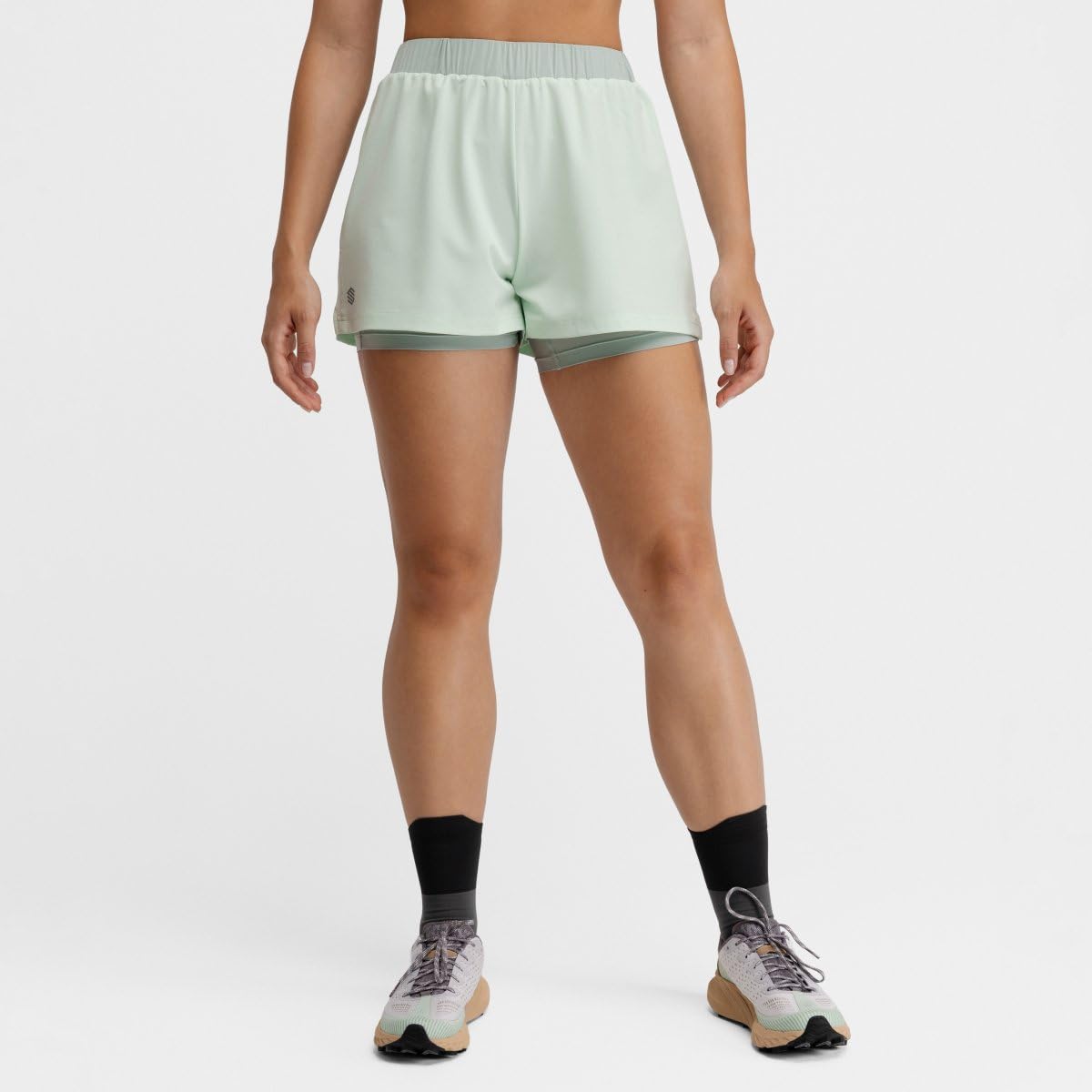 SIROKO - Short de Trail Running 2-en-1 pour Femme Araroa Mint