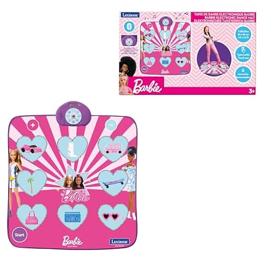 LEXIBOOK, Mattel Barbie, Tapete de Baile electrónico Barbie, Bluetooth y Luminoso con 6 Modos de Juego, Rosa, DM10BBLXB | Ya disponible en tu tienda friki favorita! En mundofriki.es!