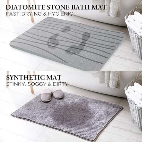 Diamond Ci SUPER ABSORBENT FLOOR MAT Shower Stone Bath Mat, 23.5 X 15 Inches Mat By Diamond Ci, Set Of 3 Drying Stone Bath Mats For Bathroom & Kitchen Counter Dish Drying Mat thumb #4