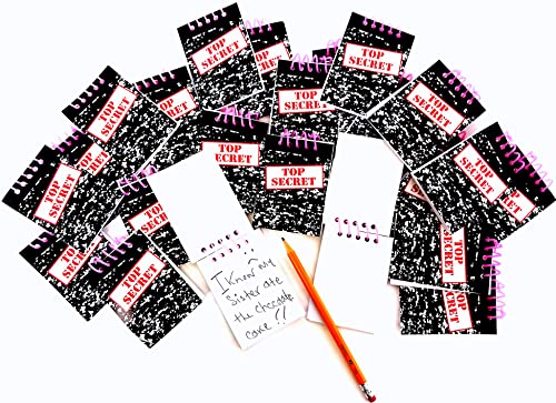 Image of Dondor TOP SECRET' Spiral Note Pads Party Favors (24 Pads Included)