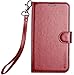 ERAGLOW Galaxy J7 2018 Case/J7 V Case 2018/Galaxy J7 Refine Case/Galaxy J7 Star Case, Luxury PU Leather Wallet Flip Protective Case Cover w Card Slots & Stand for Samsung Galaxy J737 (Wine Red)