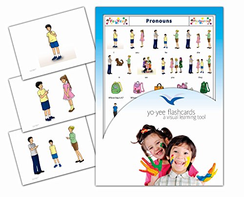 Yo-Yee Flashcards Tarjetas con Ilustraciones en inglés - Pronombre - para Clases de Idiomas y fomento del Aprendizaje del Idioma en guarderías, escuelas Infantiles y colegios