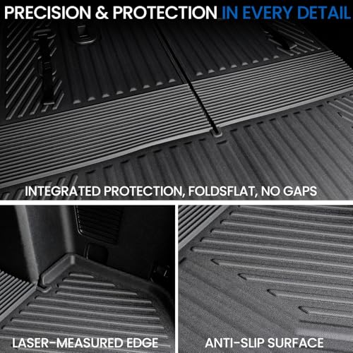 Image of Cargo Mat for 2021-2025 2026 Kia Sorento 6 /7 Seats Accessories, All Weather TPE Trunk Floor Mat, Durability & Non-Slip Backing Car Mat Cargo Liner with Backrest Mats