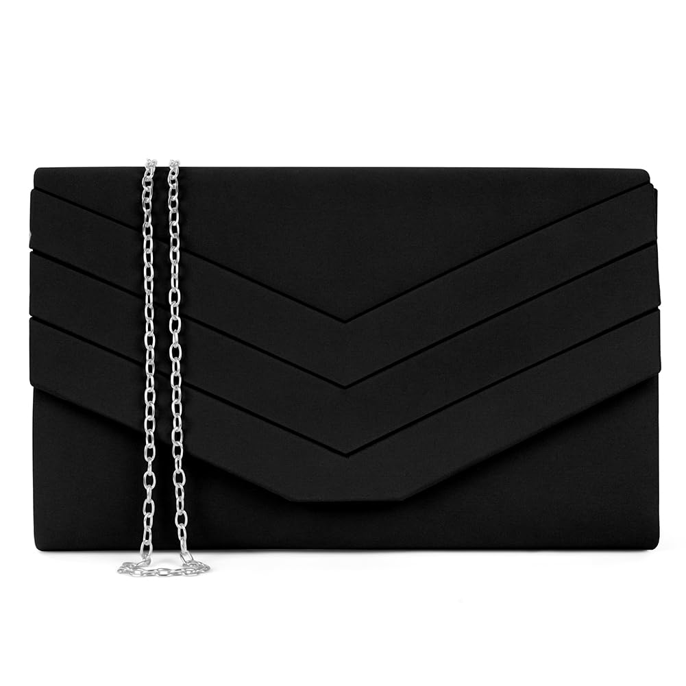 OSDUE Evening Bag Clutch Purses for Women, Glitter Evening Bag Sparkling Envelope Packet with Detachable Chain for Prom Wedding Party Banquet Date (Silver)